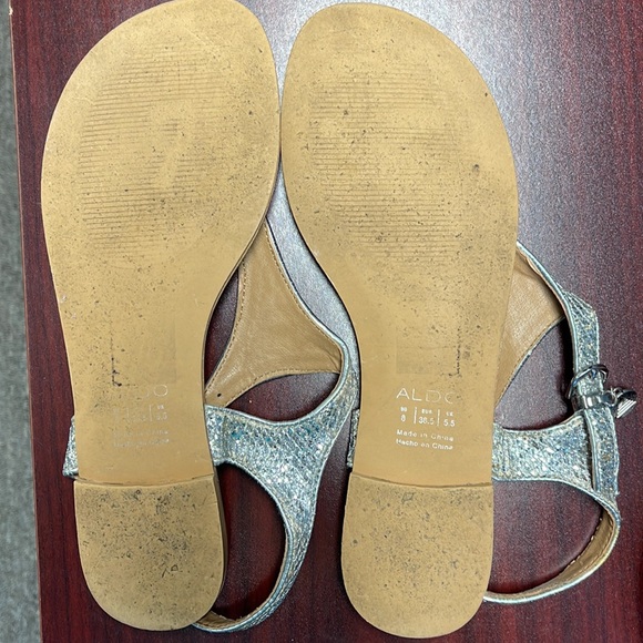 Aldo Silver Sequence Sandals 🩴 and Rasolli Cream/Beige Sandals - Picture 12 of 12